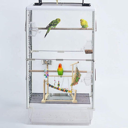 kathson Parrot Playstand Bird Playground Conures Play Stand Wood Perch Gym Playpen Ladder Parakeets Cage Accessories