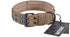 OneTigris Military Adjustable Dog Collar with Metal D Ring & Buckle - 2 Sizes Available (Coyote Brown, L)