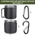 Zhehao 4 Pcs Camping Mugs, Stainless Steel Camping Cups with Folding Handles, Portable 12 oz for Outdoor Use