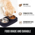 Gorilla Grip 100% Waterproof BPA Free Cat and Dog Bowls, Silicone Feeding Mat Set with Stainless Steel Bowl