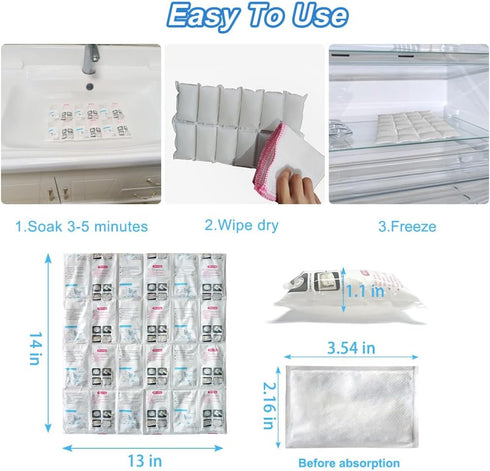 Packs Pack Packs Frozen 24 24 RAINBOW Dry Ice for Shipping Long Lasting, Reusable Cold Ice Sheets for Lunch Box