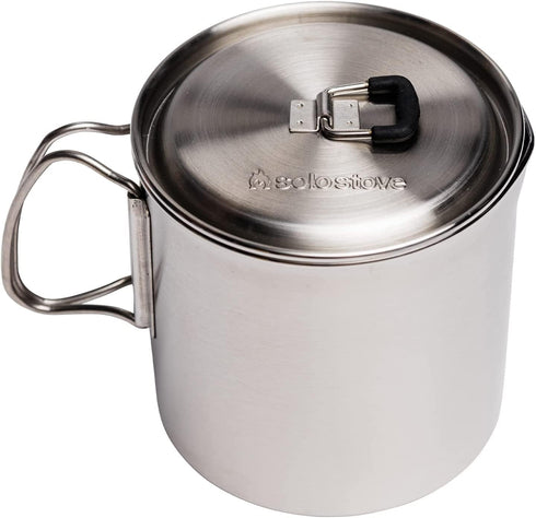Solo Stove Solo Pot 900, Lightweight Stainless Steel Backpacking Pot, Boil Water Quickly