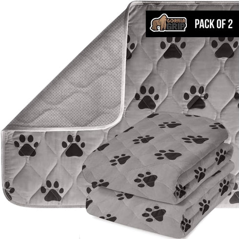 Gorilla Grip Washable Puppy Pads, Slip Resistant Dog Crate Mat, Waterproof Cloth Pee Pad for Training Puppies, 18x12