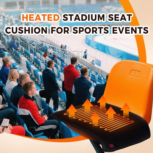 3 Settings Heated Stadium Seat Cushion for Bleachers,Portable Folding Seat Heating Cushion,Lightweight Heated Camping