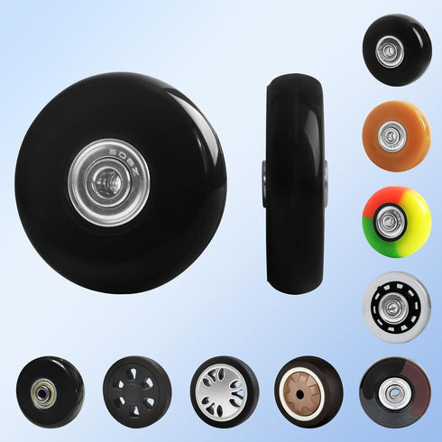 ASUNTOM 50x14mm, 8PCS Luggage Wheels Replacement Swivel Caster Wheels with Axles & Repair Kit, Precision Ball Bearings
