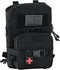Tactical Mini Molle Hydration Pack - Hydration Carrier with IFAK Pouch, US Flag & Med Patch (Black)