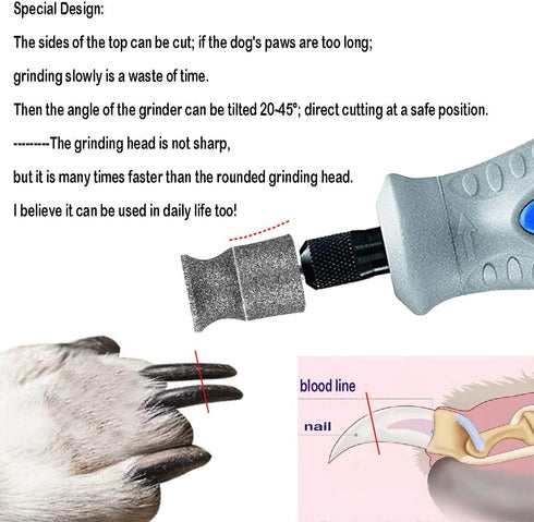 Tool-1/8'' Diamond Dremel Dog Nail Grinder Bits for Rotary Dremel Dog Nail Grinder Attachment-Pet Bit Work for Animals