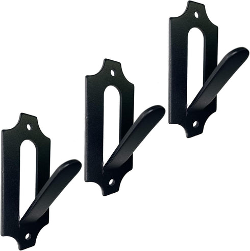 Heavy-Duty Alloy Steel European Skull Mount Hanger, 3 Pack (Black) for Whitetail Deer, Feral Hog, Bear & Exotic Skulls