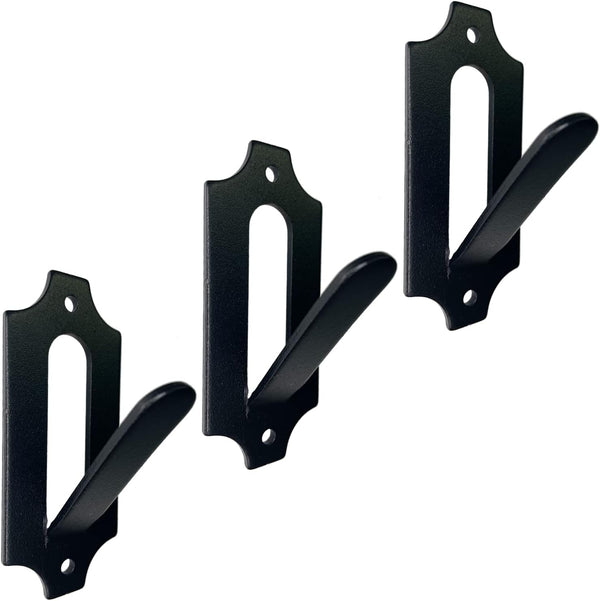 Heavy-Duty Alloy Steel European Skull Mount Hanger, 3 Pack (Black) for Whitetail Deer, Feral Hog, Bear & Exotic Skulls