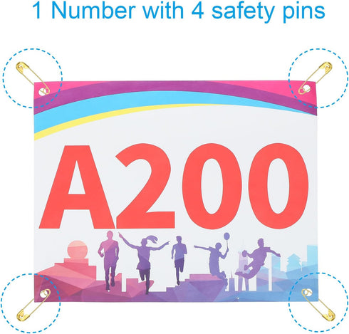 PATIKIL Tearproof Running Bib Numbers, Shadow Waterproof Race Competitor Numbers with Safety Pin for Marathon Sports