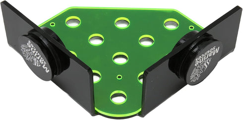 Magnetic Coral Frag Rack, Fluorescent Green Acrylic with 13 Holes, Safe Stable for Saltwater Aquarium and Fish Tanks