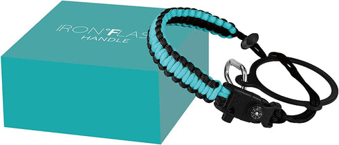 IRON °FLASK Paracord Handle, Fits Wide Mouth Water Bottles, Durable Carrier, Secure Accessories, Survival Strap Cord