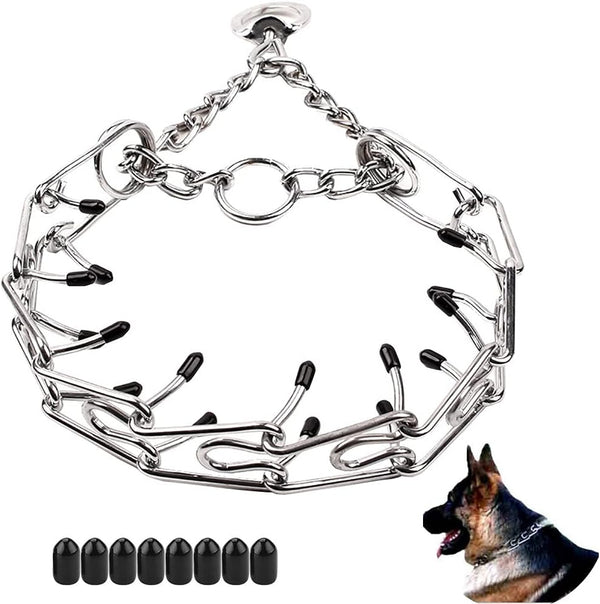 Love Dream Dog Prong Training Collar, Adjustable Metal Choke Pinch Collar for Small Medium Large Dogs