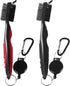 OBTANIM 2 Pack Golf Club Brush, Groove Cleaner Tools with Retractable Zip-line Carabiner for Golf Bag Accessories