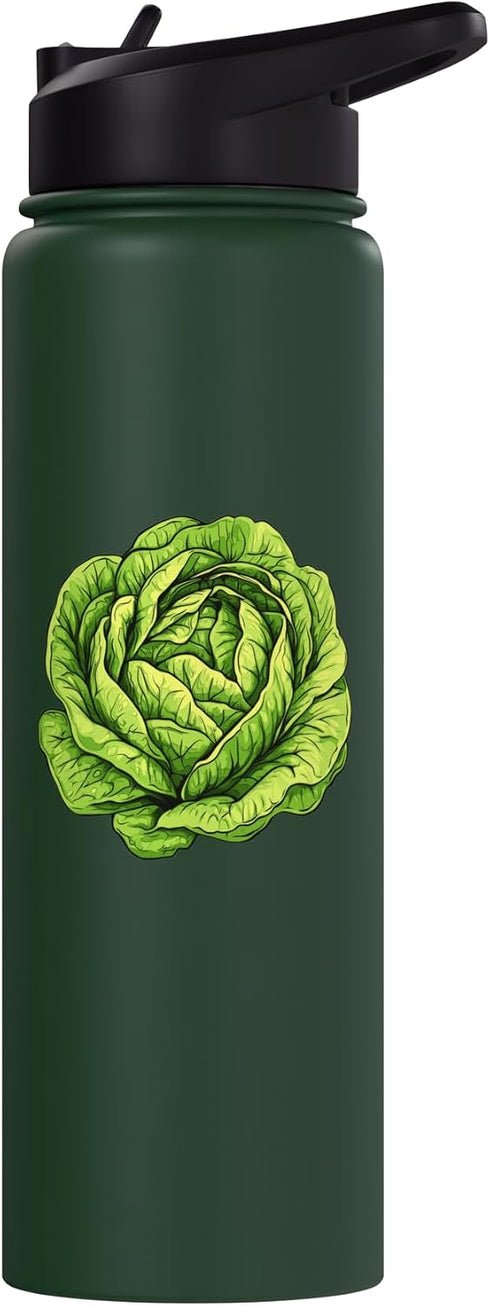 Iceberg Lettuce Crisphead Salad Green Vegetable Iceberg Lettuce Design Stainless Steel Insulated Water Bottle