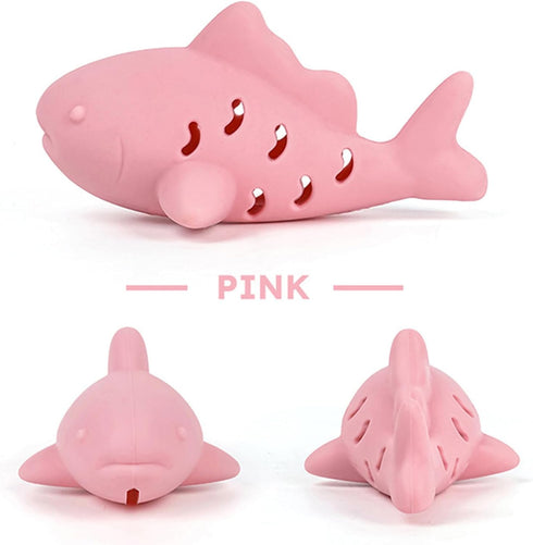 Generic 2Pcs Fish-Shaped Cat Treat Dispenser Toy, Cat Puzzle Feeder, Silicone Chew Food Feeder, Interactive Cats Treat