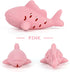 Generic 2Pcs Fish-Shaped Cat Treat Dispenser Toy, Cat Puzzle Feeder, Silicone Chew Food Feeder, Interactive Cats Treat