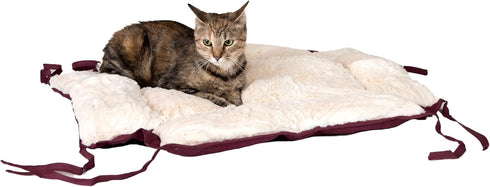 Armarkat 2-in-1 Cat Pet Bed & Fleece Cat Mat, Burgundy/Ivory, 16" L x 16" W x 6" H (C06HJH/MB)