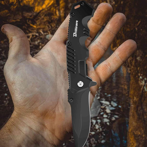 Pocket Knife, Folding Tactical Knife, 3.3in Blade, Survival Small Knife with Clip, Everyday Carry EDC