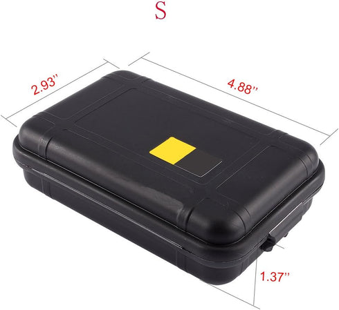 Yosoo Outdoor Waterproof Airtight Survival Storage Case Container, Small Waterproof Box (Black, S) for Fishing Carry