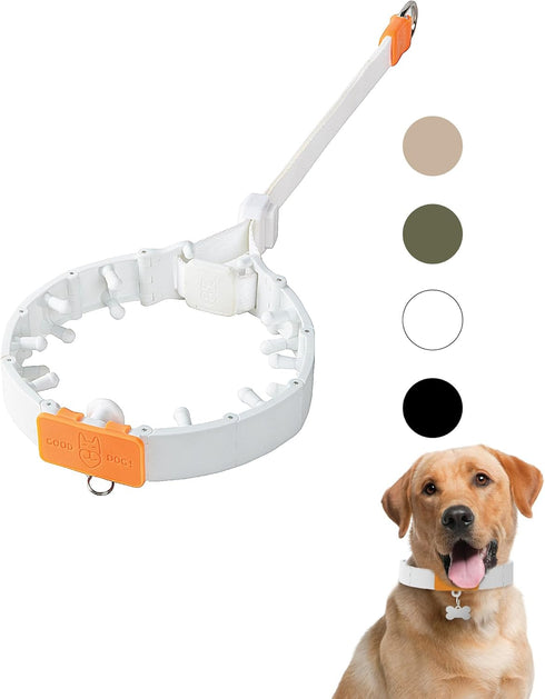 SVD.PET Dog Prong Collar for No-Pull Training, Adjustable Pinch Collar for Large Dogs (White, Large Size)