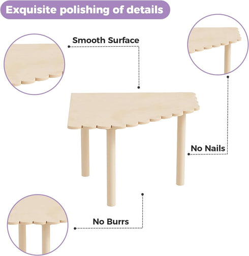 Mini&moe Hamster Platform - Small Animal Play Wooden Heigh Platform for Exercise Wheel Food Bowl Water Bottle and Other