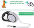 Dual Retractable Dog Leash for Walking 2 Large or Small Dogs (Up to 44 Lbs Each), 16ft Extendable with Poop Bags (Gray,