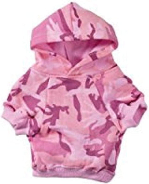 Camo Hoodie for Dogs, Pink, 9" Small