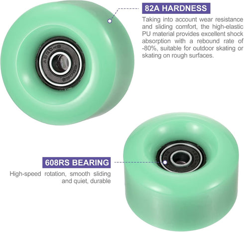 PATIKIL 8 Pack Roller Skate Wheels, 58mmx32mm Quad Wheels with ABEC-9 Bearing, 82A PU Skate Wheels