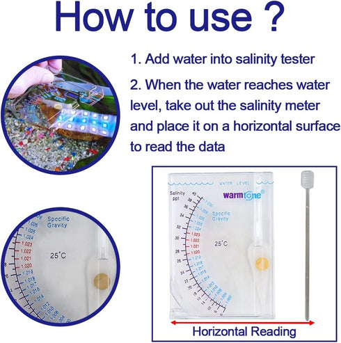 Abnaok Salinity Tester, Accurate Automatic Hydrometer for Sea Specific Gravity Test in Fish Tank