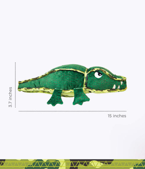Outward Hound Xtreme Seamz Alligator Squeaky Dog Toy, Reinforced Dense Stuffing Plush