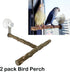 Natural Bird Perch Stand with Suction Cup, Wood Training Perch for Small Medium Large Parrots, T Shape