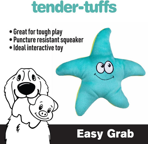 SmartPetLove Tender-Tuffs Easy Grab Small Squeaky Soft Plush Starfish Dog Toy for Puppies and Adult Dogs
