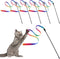 Cat Wand Interactive Toy, 5 Sets Colorful Fabric Ribbon Sticks for Indoor Play, Pet Toys for Kittens