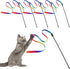 Cat Wand Interactive Toy, 5 Sets Colorful Fabric Ribbon Sticks for Indoor Play, Pet Toys for Kittens