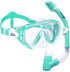 Kids Snorkel Set - Dry Top Snorkel Mask Snorkeling Gear for Boys Girls Youth, Anti-Fog 180° Panoramic View