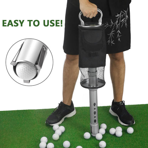 HOW TRUE Golf Ball Shag Bag with Detachable Aluminum Alloy Tube, Holds up to 70 Balls