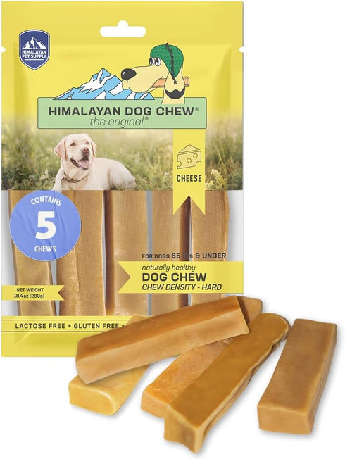 Himalayan Dog Chew Premium Yak Cheese, 5 XL/Large Treats, 3.3 oz, All Natural, Long Lasting Chews for Dogs Under 65 lbs