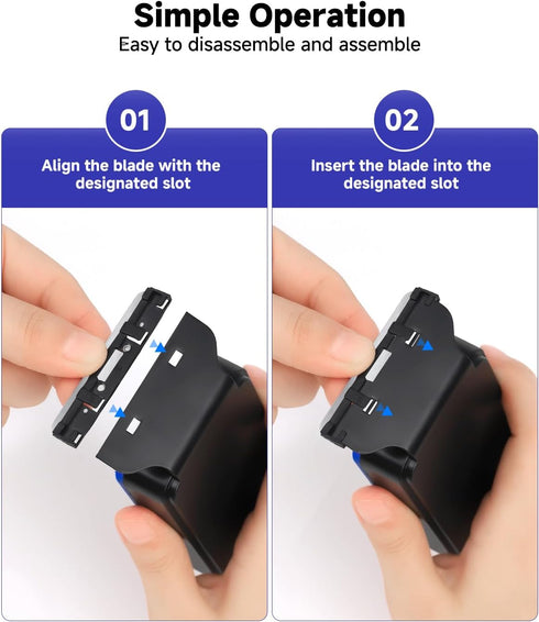 0.2-0.4 Inch AQQA Magnetic Aquarium Fish Tank Glass Cleaner, Dual-Blades Algae Scraper Glass Cleaner Scrubber, Double
