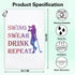 Swing Swear Repeat Funny Printed Microfiber Golf Towel with Clip, Great Gifts for Mom Golf Fan Golfer