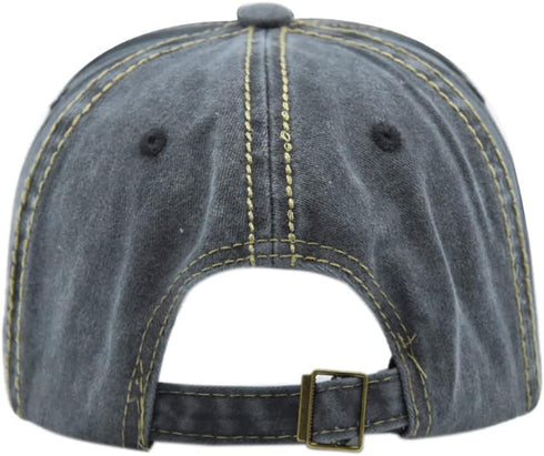 Vintage Denim Baseball Cap, Embroidered Shark 100% Cotton Trucker Hat, Retro Frayed Edge Outdoor Sunhat Unisex