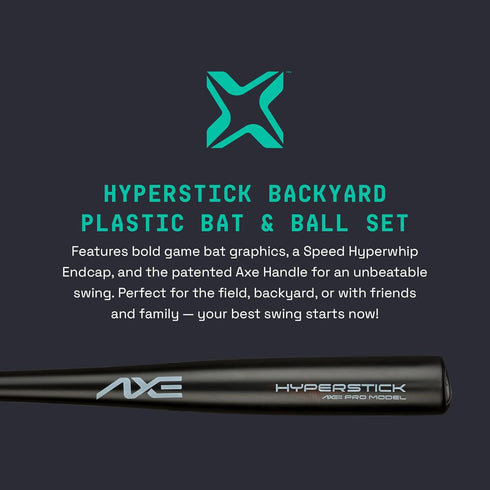 Set 33" Axe | Hyperstick | Premium Backyard Plastic Bat & Ball | | Kids, Youth, Teens, & Adults