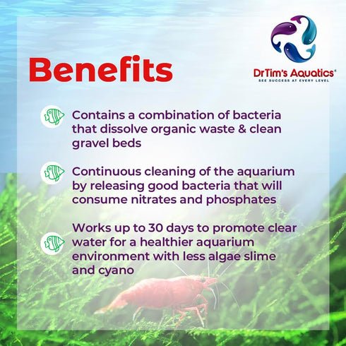 DrTim’s Aquatics Freshwater Waste-Away Gel - Natural Cleaner for Shrimp Aquariums, Treats 10 gal, Small Pack