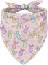 YJIKRTVT Easter Dog Bandana, Pastel Bunny Rabbit Triangle Pet Scarf for Small Medium