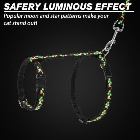 Cat Harness and Leash Set, Escape Proof Adjustable for Outdoor Walking with Safety Buckle for Small Animals