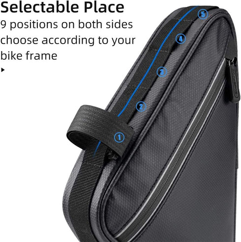 ROCKBROS Bike Triangle Frame Bag, 1.5L with Two Side Pockets