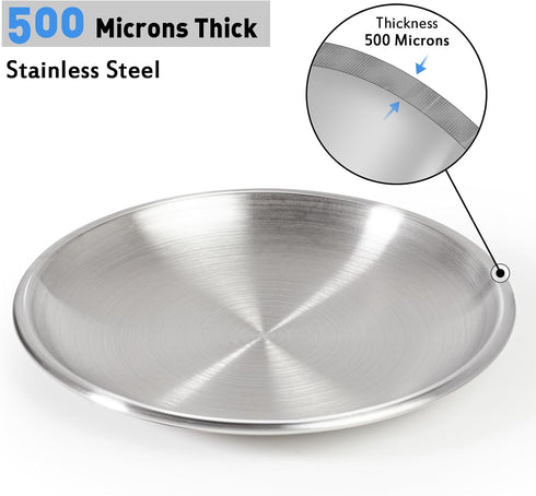 Stainless Steel Cat Dishes for Food and Water - 2 Sets Shallow Style for Kittens and Baby Cats, Relief of Whisker