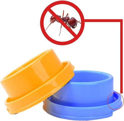 2pcs Dog Bowls Pet Cat Puppy Food Bowls Plastic Round No Spill Water Food Feeder Dish Colorful Feeding Eating Bowls