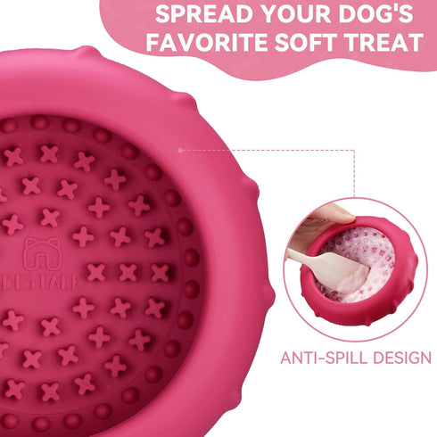 Dog Lick Bowl, Bestalk Wobbly Freeze Bowl Enrichment Feeder for Dogs, Anxiety Relief Lick Mat Puzzle Toy