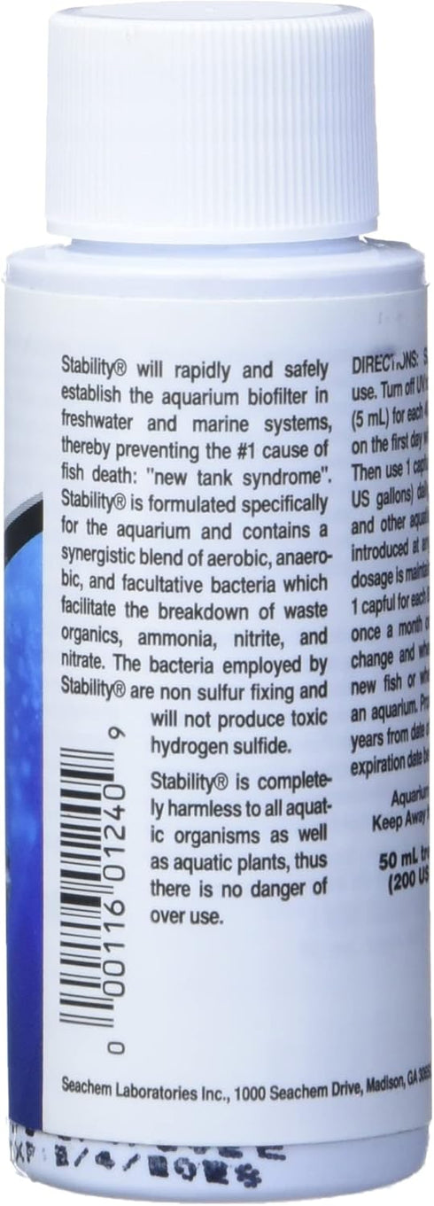 Seachem Stability Fish Tank Stabilizer for Freshwater and Marine Aquariums, 50 ml